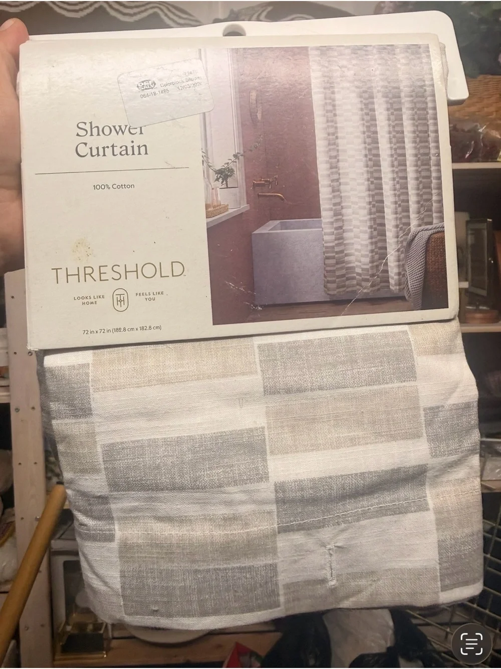 Set of 2 Threshold Cotton Shower Curtains – Neutral Colors